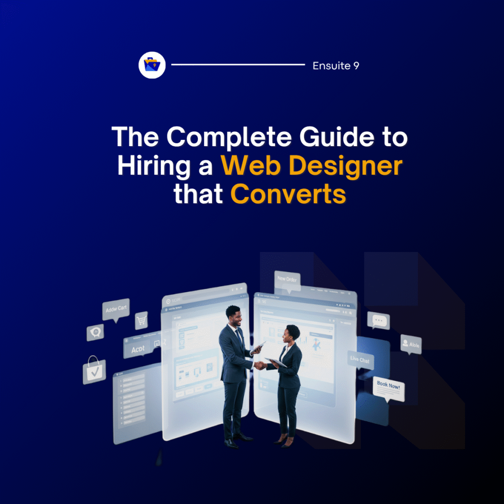 Business owner hiring a conversion-focused web designer on laptop