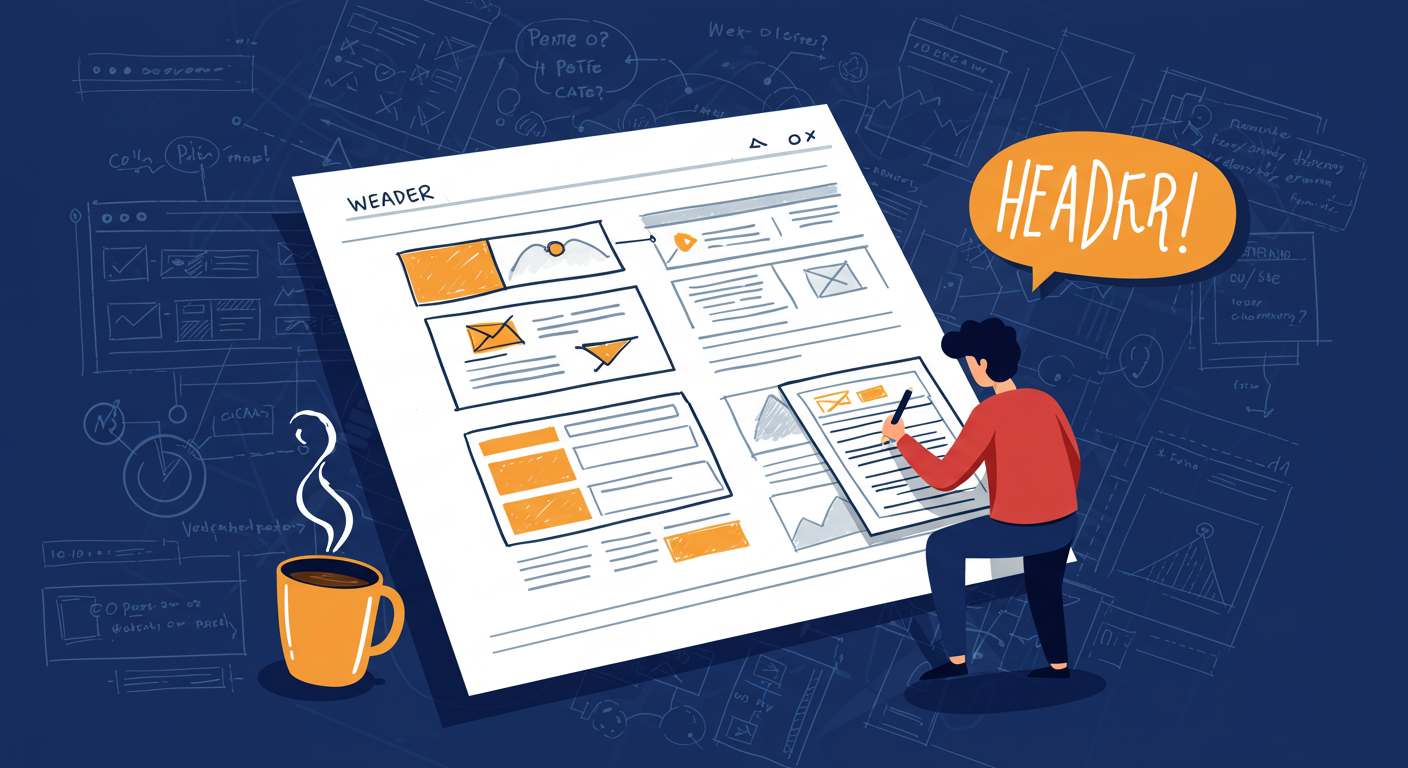 Illustration of a professional web design process from planning to launch