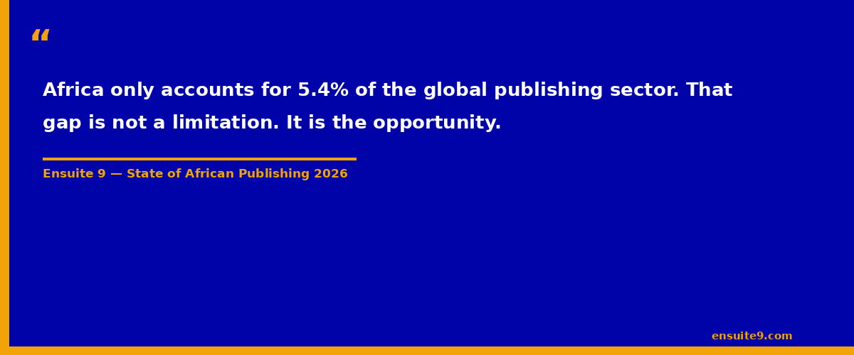 Africa accounts for 5.4% of global publishing — the gap is not a limitation it is the opportunity — Ensuite 9